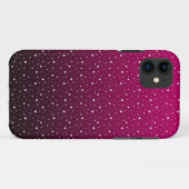 赤と黒のグラデーションの白い水玉模様。 Case-Mate iPhoneケース (裏面(横))