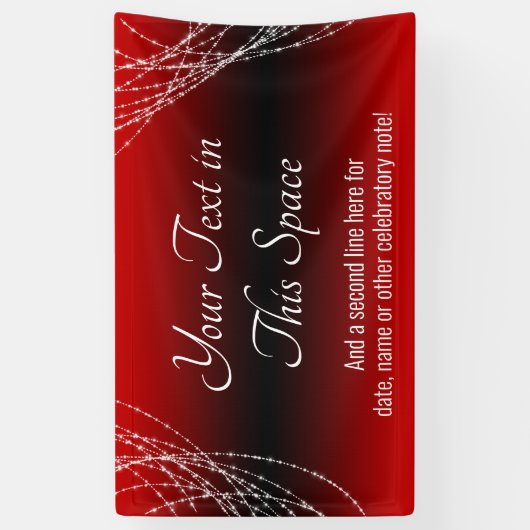 赤と黒のグラデーションライトが文字をカスタム追加 横断幕 (縦)