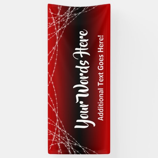 赤と黒のグラデーションライトストリング独自の文字を追加 横断幕 (縦)