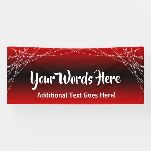赤と黒のグラデーションライトストリング独自の文字を追加 横断幕 (横)