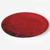 赤と黒のグリッターグラデーション ペーパープレート (アングル)
