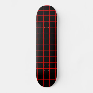 赤と黒のグリッド柄 スケートボードデッキ
