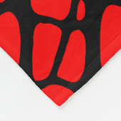 赤と黒のゴシックくもの巣パタオーガニックーン フリースブランケット (角)