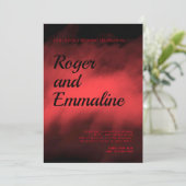赤と黒のゴシックウェディング招待状 招待状 (スタンド正面)