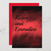 赤と黒のゴシックウェディング招待状 招待状 (正面/裏面)