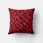 赤と黒のゴシックオーガニックくもの巣模様 クッション (裏面)