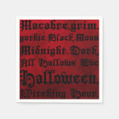 赤と黒のゴシックグランジ体 スタンダードカクテルナプキン (正面)