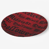 赤と黒のゴシックグランジ体 ペーパープレート (アングル)