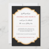 赤と黒のゴシック様式の濃い結婚式招待状 招待状 (裏面)