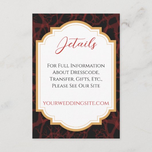 赤と黒のゴシック結婚色 エンクロージャーカード (正面)