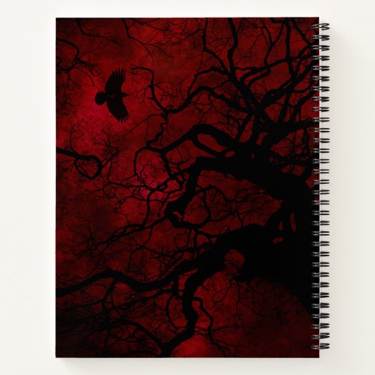 赤と黒のゴシック風のスケッチブック ノートブック (裏面)
