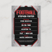 赤と黒のサッカーのトレーディングカードサッカー選手 コーリングカード (裏面)