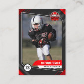 赤と黒のサッカーのトレーディングカード（統計あり） コーリングカード (正面)