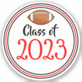 赤と黒のサッカークラスの卒業式 シール (正面)