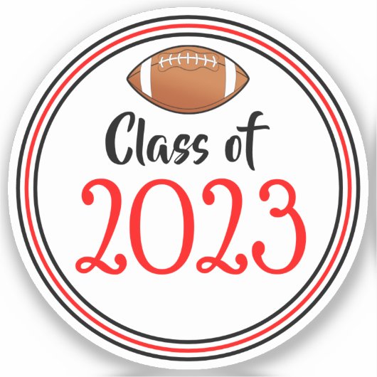 赤と黒のサッカークラスの卒業式 シール (正面)