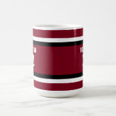 赤と黒のサッカーチームパーソナライズされた コーヒーマグカップ (中央)