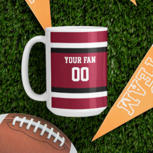 赤と黒のサッカーチームパーソナライズされた コーヒーマグカップ