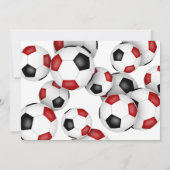赤と黒のサッカーボール 子供の誕生日パーティー 招待状 (裏面)