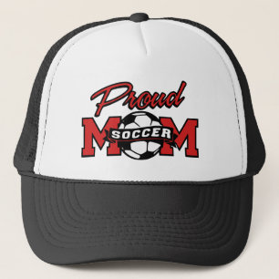 赤と黒のサッカー誇りを持ったママ キャップ