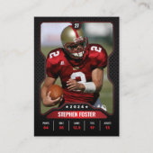 赤と黒のサッカー トレーディング カード プレーヤー 写真 (正面)