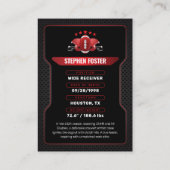 赤と黒のサッカー トレーディング カード プレーヤー 写真 (裏面)