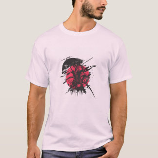 赤と黒のサムライ メンズTシャツ Tシャツ