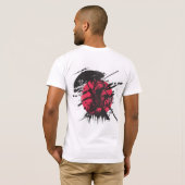 赤と黒のサムライTシャツ Tシャツ (裏面フル)