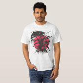赤と黒のサムライTシャツ Tシャツ (正面フル)