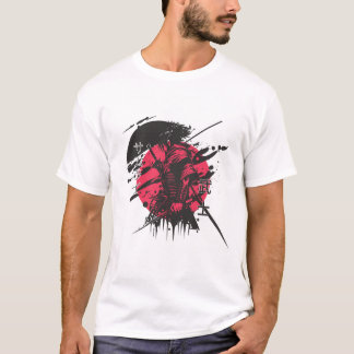 赤と黒のサムライTシャツ Tシャツ