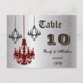 赤と黒のシャンデリアのテーブル番号 ポストカード (正面)