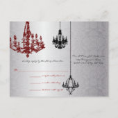 赤と黒のシャンデリア – RSVPカード インビテーションポストカード (裏面)