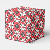 赤と黒のシームレスクロスステッチのパターン フェイバーボックス (裏面サイド)