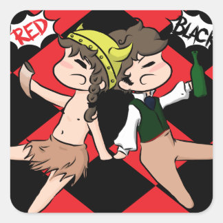 赤と黒のシール スクエアシール