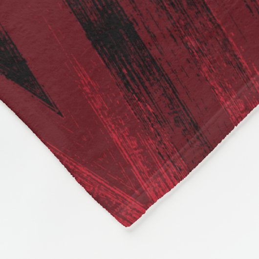 赤と黒のジグザグイカット フリースブランケット (角)