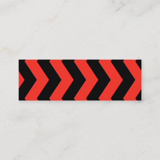 赤と黒のジグザグパターン スキニー名刺 (正面)