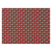 赤と黒のスカルを持つバラ テーブルクロス (正面(横))