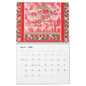 赤と黒のスカーフが美しい花で飾られている カレンダー (3月 2026)