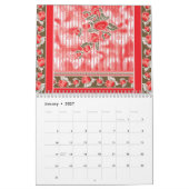 赤と黒のスカーフが美しい花で飾られている カレンダー (1月 2027)