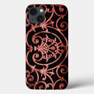 赤と黒のスクロール作業パターンCase-Mate iPhone 13ケース