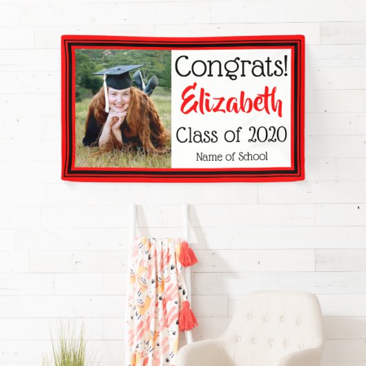 赤と黒のスクールカラー写真 横断幕 (インサイチュ)