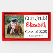 赤と黒のスクールカラー写真 横断幕 (横)