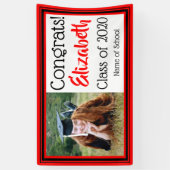 赤と黒のスクールカラー写真 横断幕 (縦)