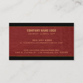 赤と黒のステッチ革のテクスチャビジネスCa 名刺 (裏面)