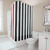 赤と黒のストライプで シャワーカーテン (インサイチュ)