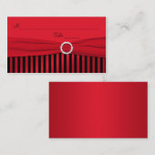 赤と黒のストライプのプレイスカード プレイスカード (正面/裏面)