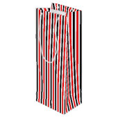 赤と黒のストライプパターン ワインギフトバッグ (裏面アングル)