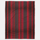 赤と黒のストライプフリースブランケット フリースブランケット (正面)