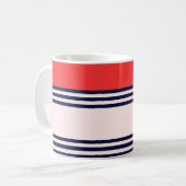 赤と黒のストライプ コーヒーマグカップ (正面左)