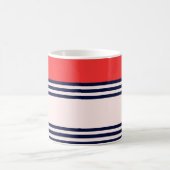 赤と黒のストライプ コーヒーマグカップ (中央)