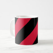 赤と黒のストライプ コーヒーマグカップ (正面左)